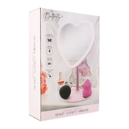 heart-shaped LED vanity mirror