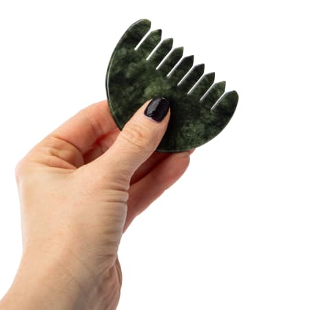 Jade Gua Sha Comb 2.375in x 3.125in