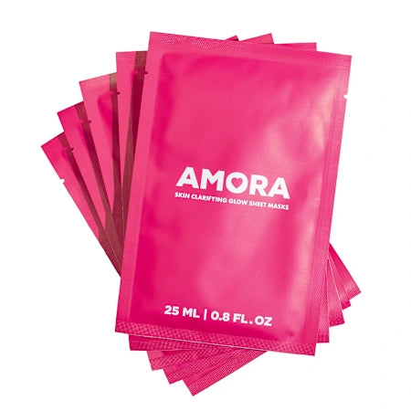 Amora Skin Clarifying Glow Sheet Masks Set Of 5 0.8 Fl.Oz