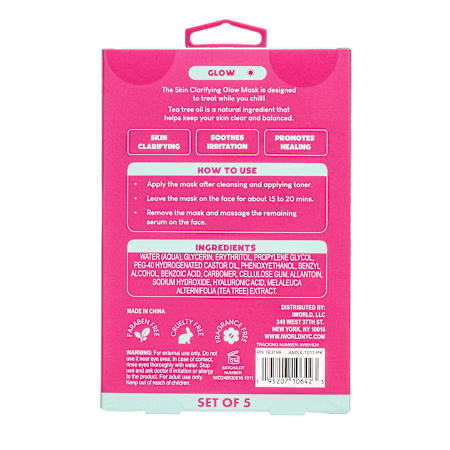 Amora Skin Clarifying Glow Sheet Masks Set Of 5 0.8 Fl.Oz