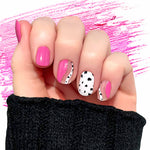 Spot Pink Nail Wraps 100% Nail Polish Stickers Nail Strips